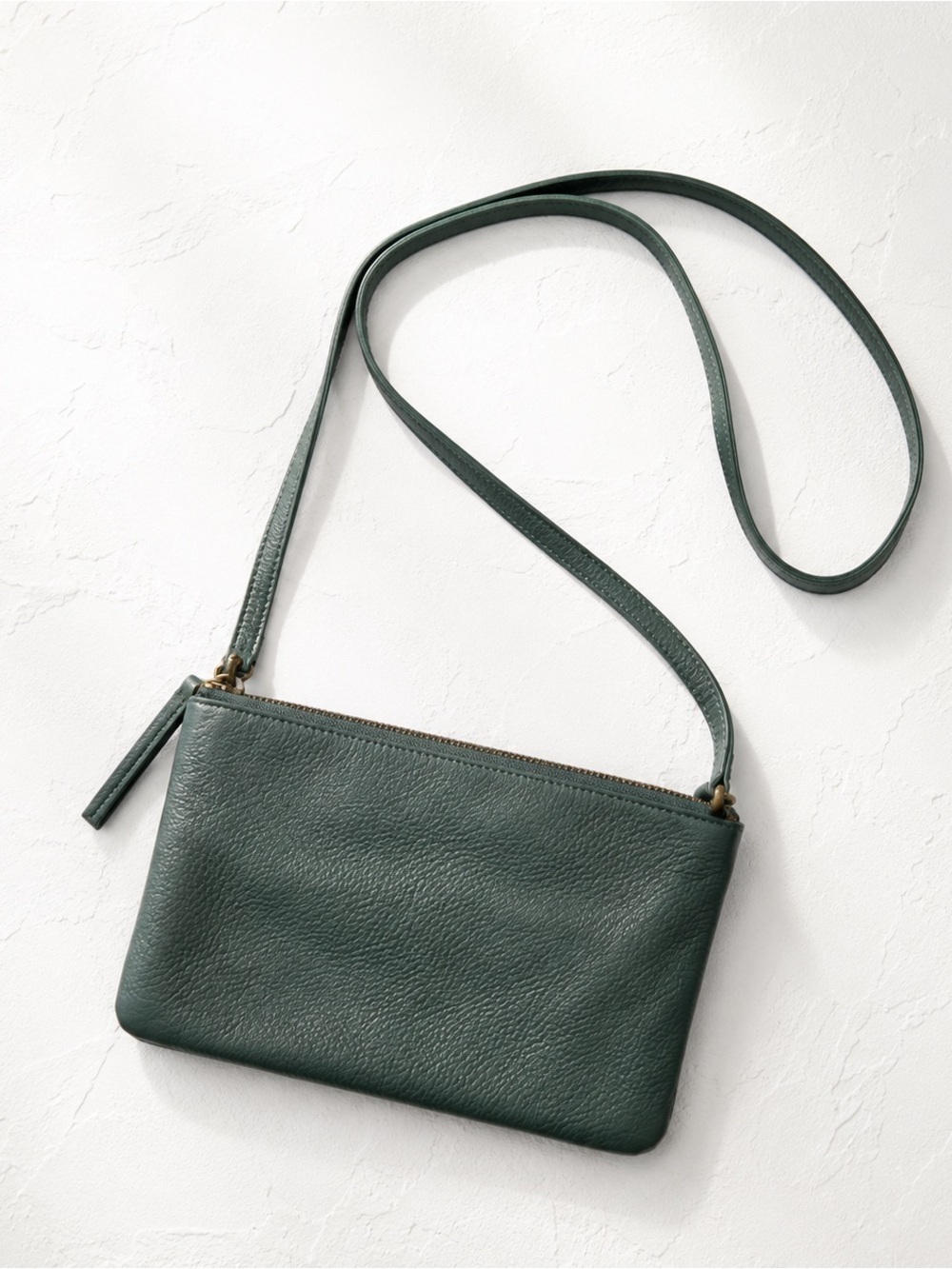 Fossil  seafoam green genuine leather crossbody satchel